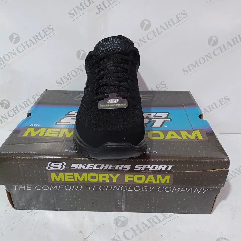 BOXED PAIR OF SKECHERS FLEX AGOURA SHOES IN BLACK UK SIZE 12