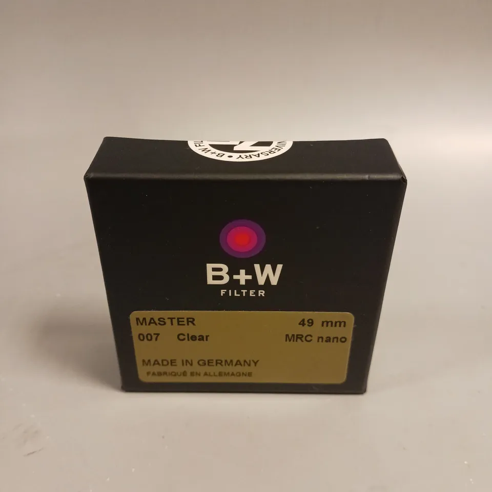 BOXED SEALED B+W 007 CLEAR MRC NANO MASTER PROTECTION FILTER 