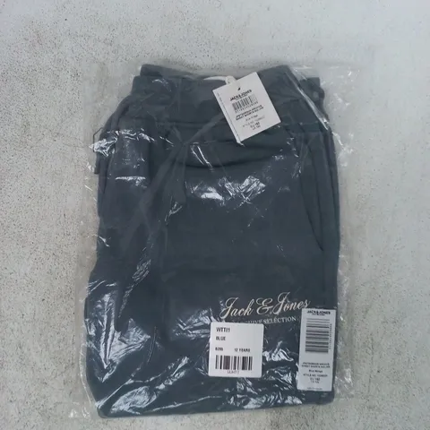 BAGGED JACK & JONES JUNIOR SWEAT SHORTS IN BLUE MIRAGE SIZE 12 YEARS