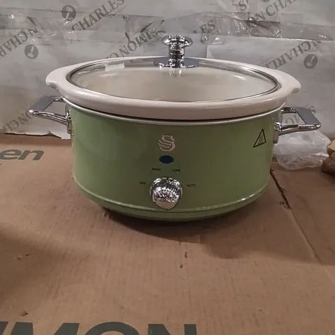 BOXED SWAN SLOW COOKER GREEN / CREAM - SF17021GN