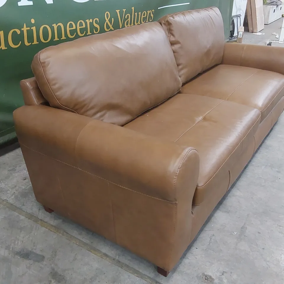 BAILEY 4 SEATER LEATHER SOFA - TAN RRP £949
