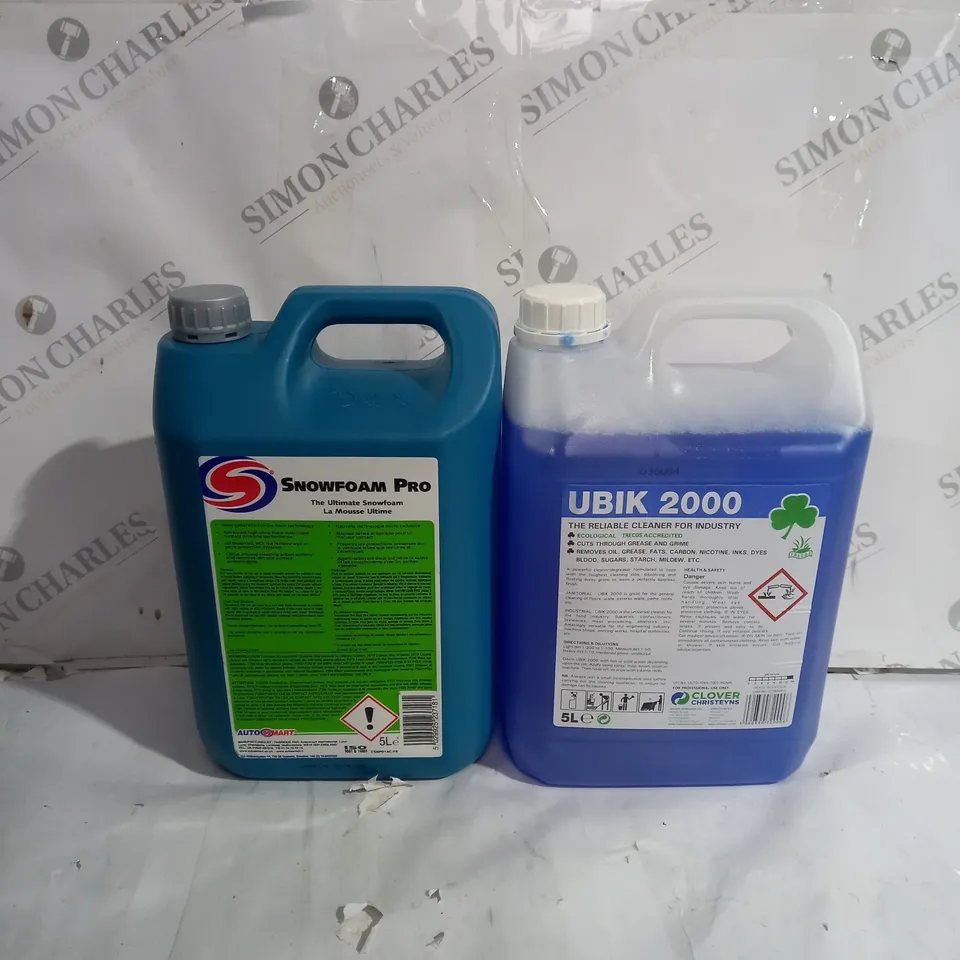 BOX OF APPROX 4 ASSORTED LIQUIDS TO INCLUDE - SNOWFOAM PRO - UBIK 2000