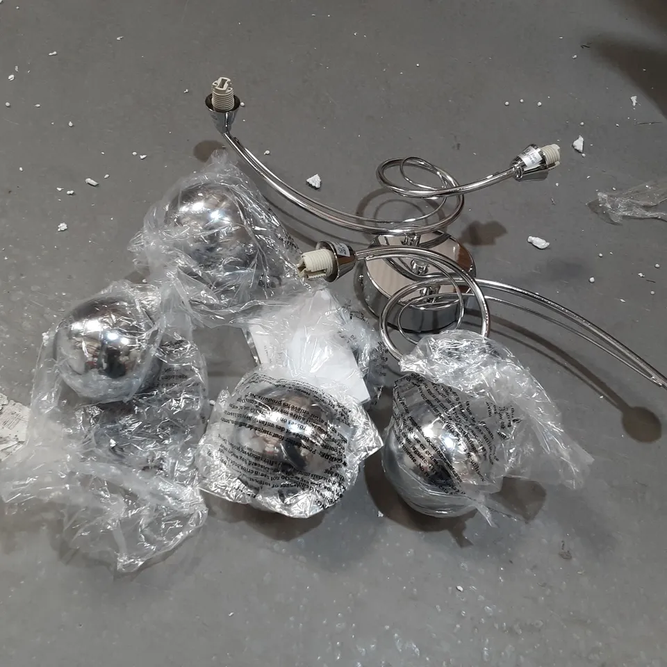 JOHN LEWIS CORIN CEILING FITTING, CHROME EFFECT, GLASS SHADES