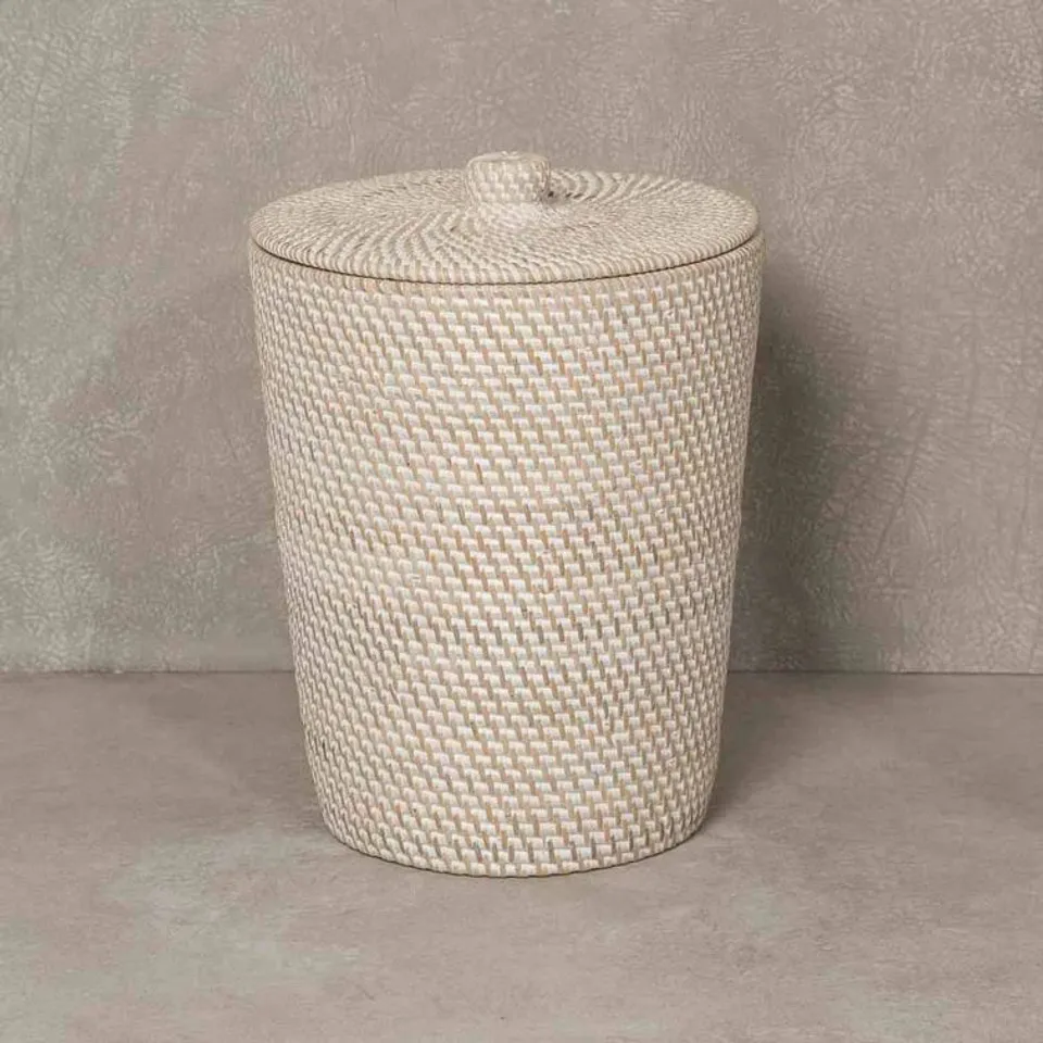 BOXED WICKER BATHROOM WASTE BIN (1 BOX)