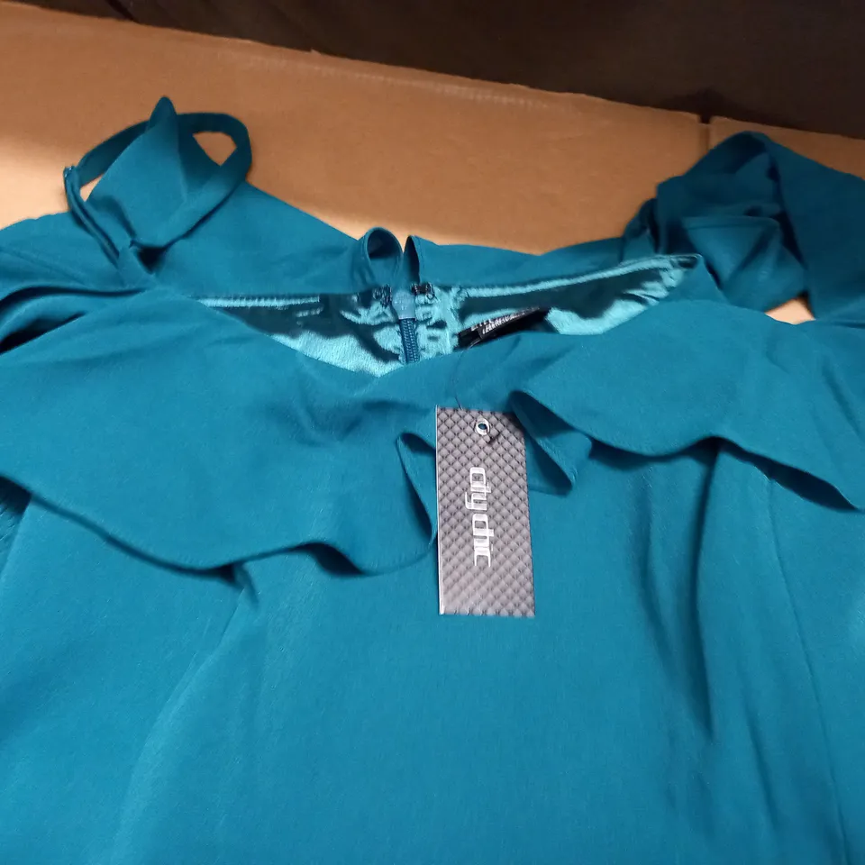 CITY CHIC FLIRTATION DRESS IN TURQUOISE - M