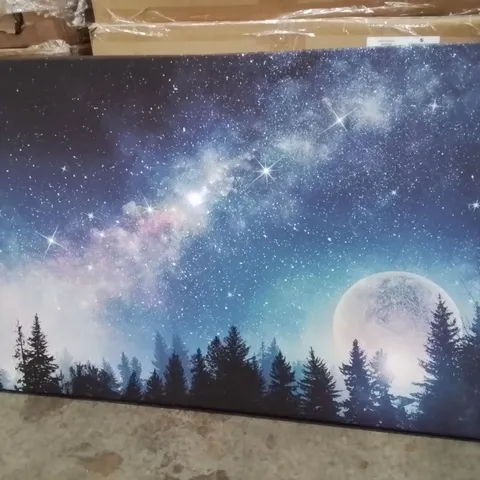BOXED MOONLIGHT GLOWING STARS CANVAS ART