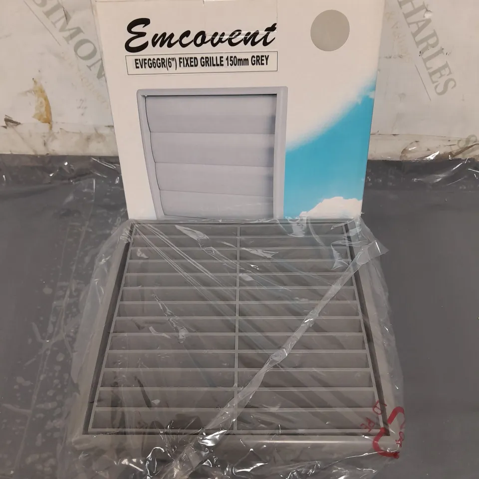 APPROXIMATELY 20 EMCOVENT FIXED GRILLE 150MM GREY EVFG6GR