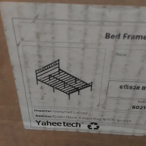 BOXED YAHEETECH BED FRAME - 150CM KING SIZE, BLACK