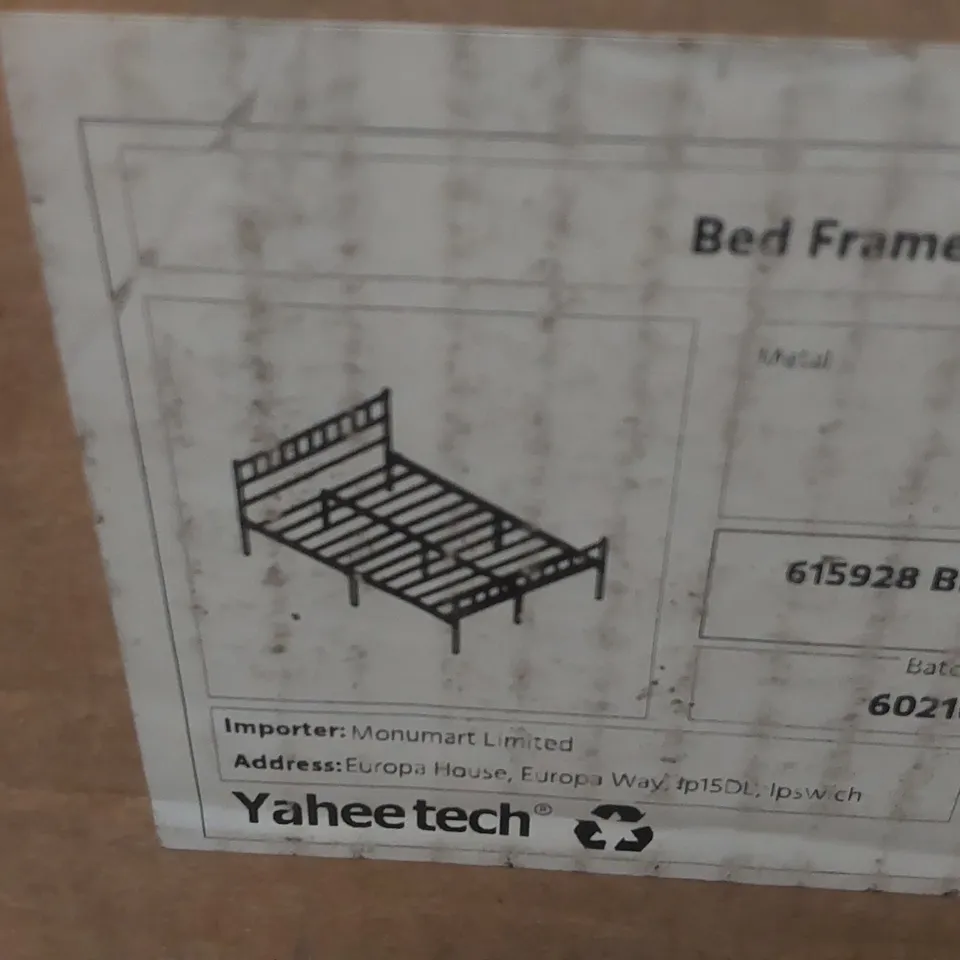 BOXED YAHEETECH BED FRAME - 150CM KING SIZE, BLACK