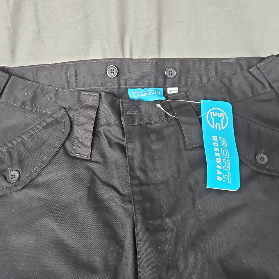 FORT WORKWEAR BLACK COMBAT TROUSERS - W36/L29