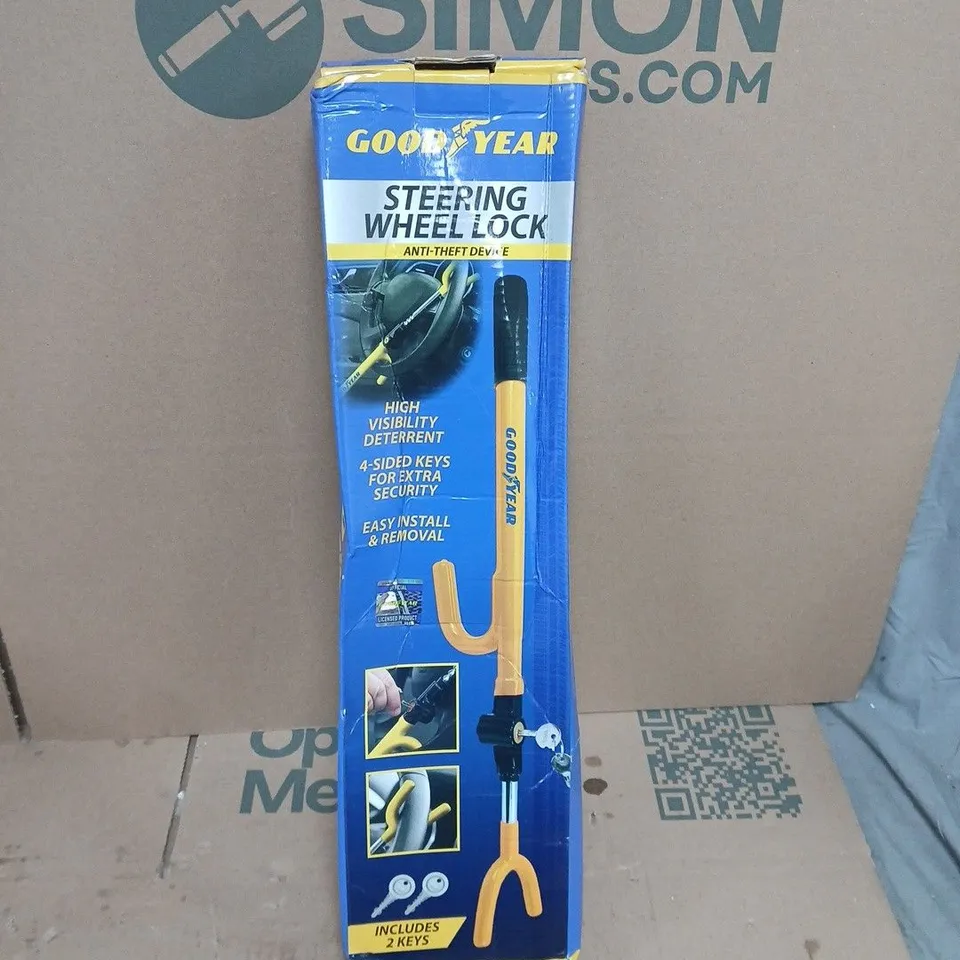 GOODYEAR STEERING WHEEL LOCK - ANTI-THEFT DEVICE, INCLUDES 2 KEYS
