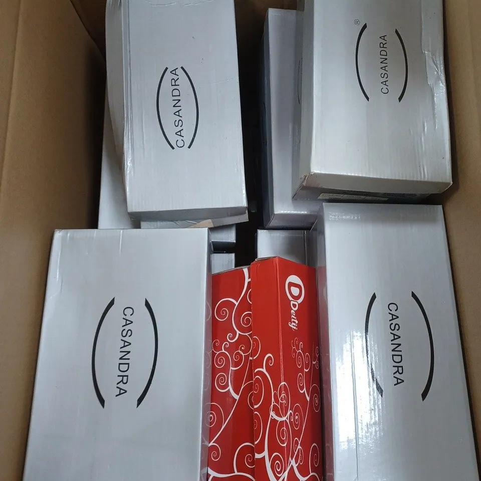 BOX OF APPROXIMATELY 10 PAIRS OF SHOES TO INCLUDE FLIP FLOPS, LOW HEELS, BLUE HEELS ETC