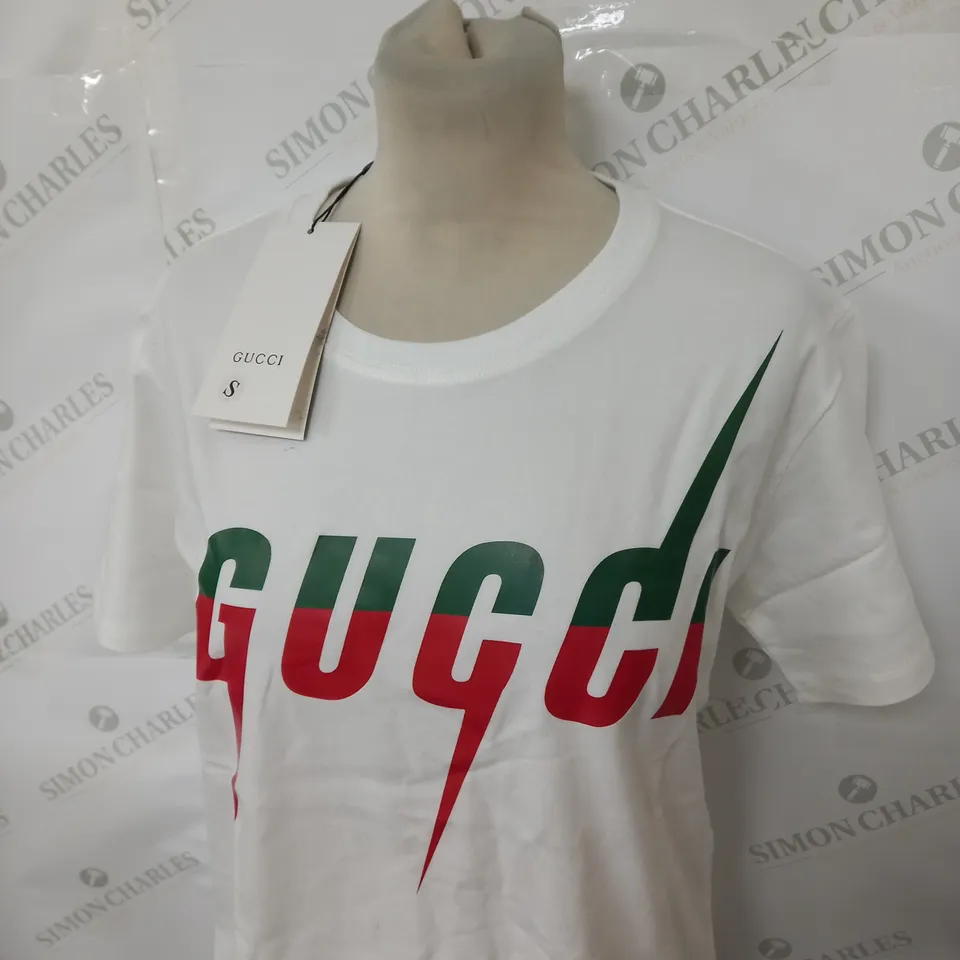 GUCCI LOGO GRAPHIC T-SHIRT SIZE S