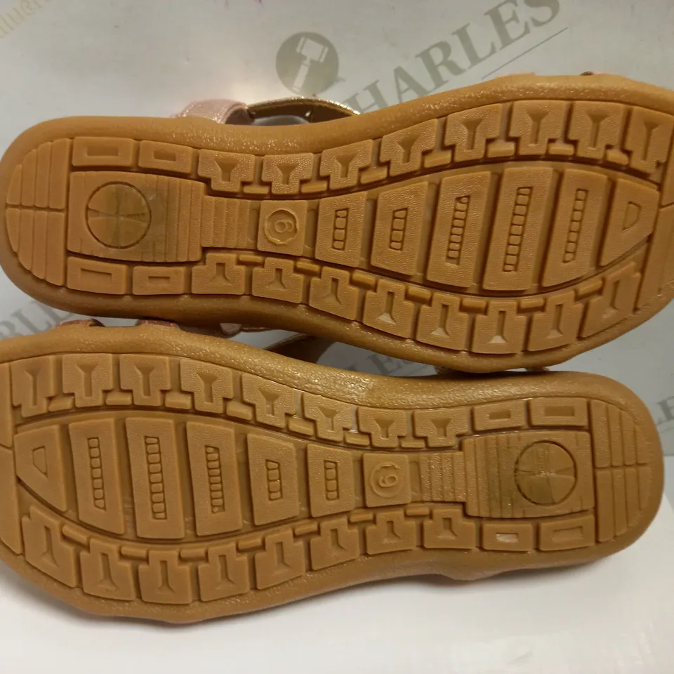 BOXED MAYA GRACE ROSE GOLD SANDALS WITH DIAMANTE DETAIL - SIZE 6