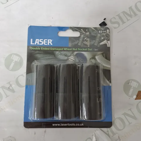 3 PC LAZER DOUBLE ENDED DAMAGED WHEEL NUT SOCKET SET