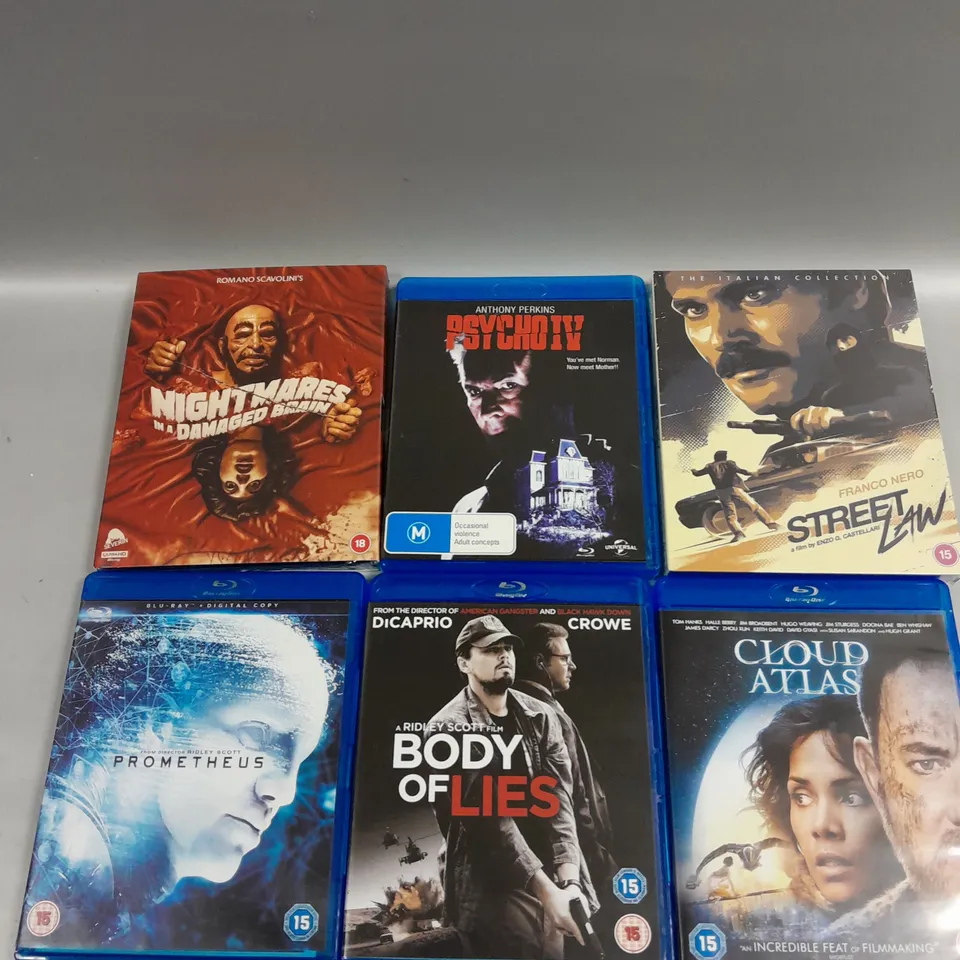 15 X ASSORTED DVD/BLU-RAY FILMS TO INCLUDE CLOUD ATLAS, BODY OF LIES, PSYCHO IV ETC 