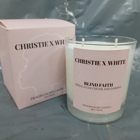 CHRISTIE X WHITE BLIND FAITH HIMALAYAN CEDAR AND JASMINE SCENTED CANDLE