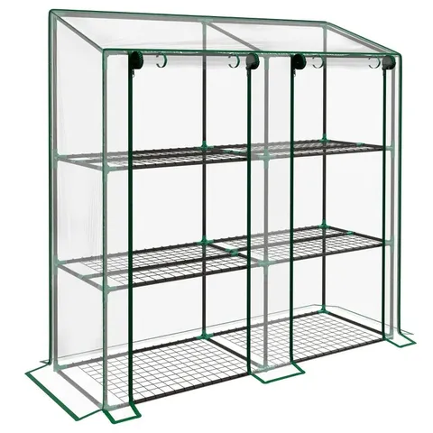 BOXED OUTSUNNY 46 X 143CM THREE-SHELF MINI GREENHOUSE - CLEAR (1 BOX)