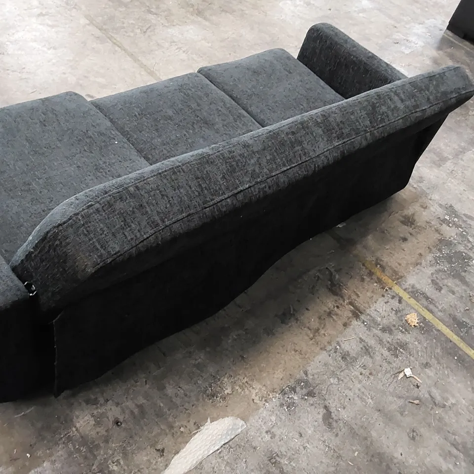 DESIGNER 3 SEATER SOFA IN CHARCOAL FABRIC