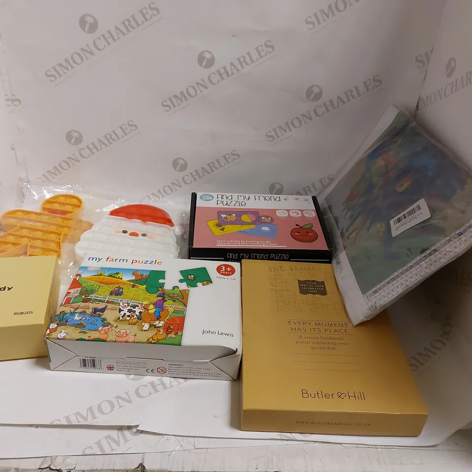 LOT OF TOYS AND GAMES TO INCLUDE MY FARM PUZZLE, POPPETS, AND BUTLER&HILL JIGSAW ETC. 