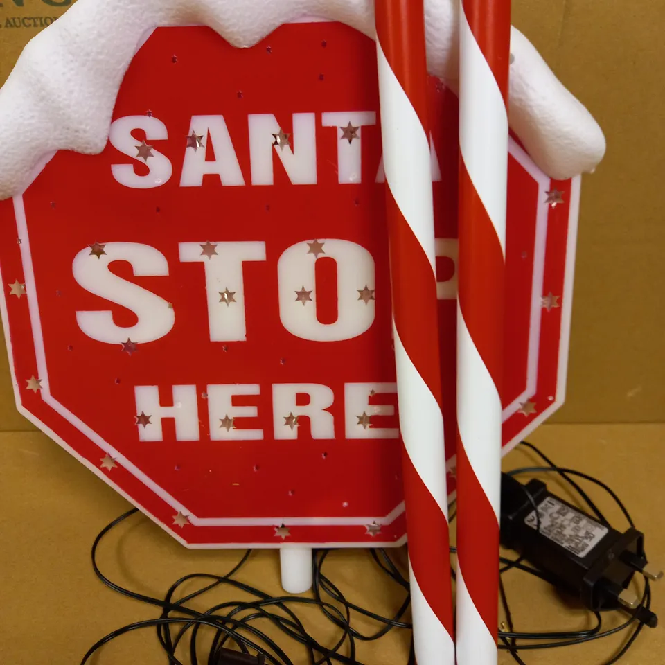 110CM SANTA STOP SIGN WITH MULTICOLOUR LIGHT RRP £19.99