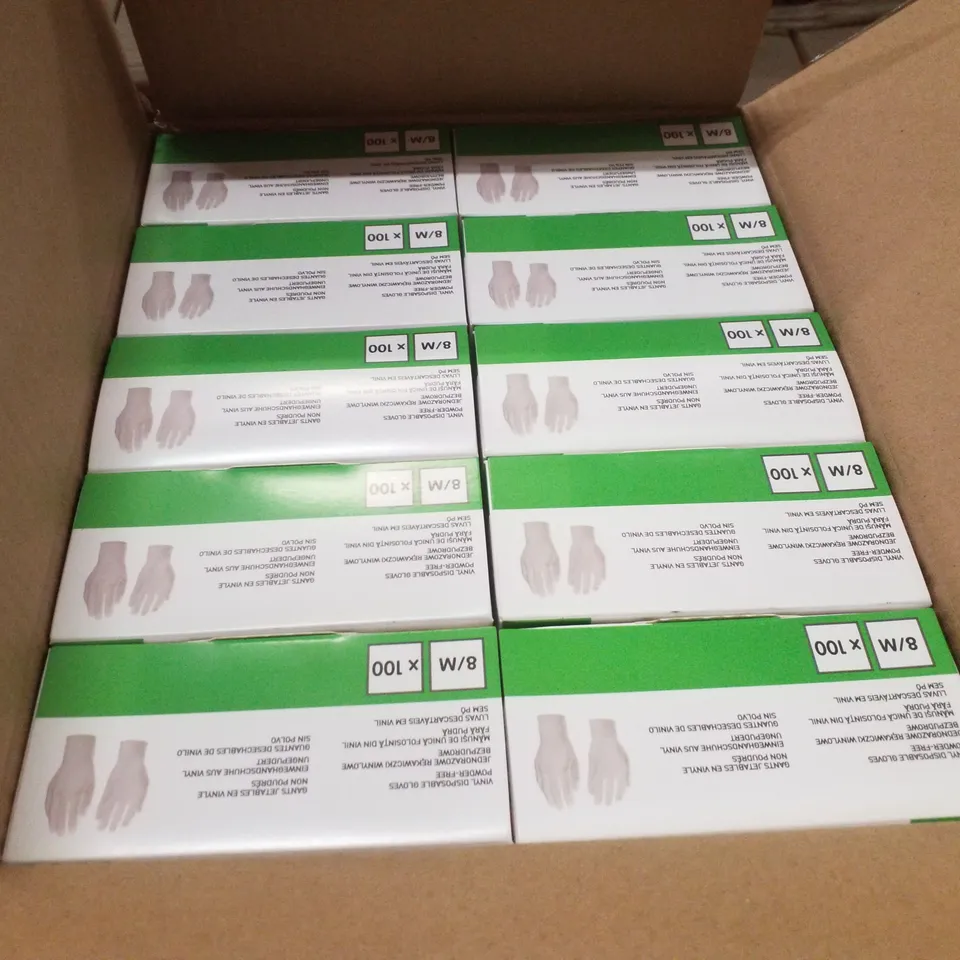 PALLET CONTAINING APPROXIMATELY 560 INTCO VINYL GLOVES 100PK MEDIUM