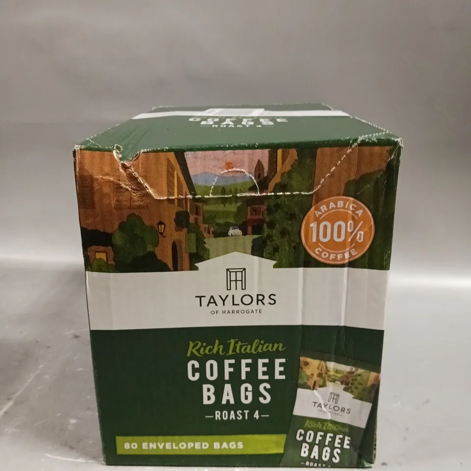 BOXED TAYLORS OF HARROGATE RICH ITALIAN COFFEE BAGS - 80 BAGS - ROAST 4