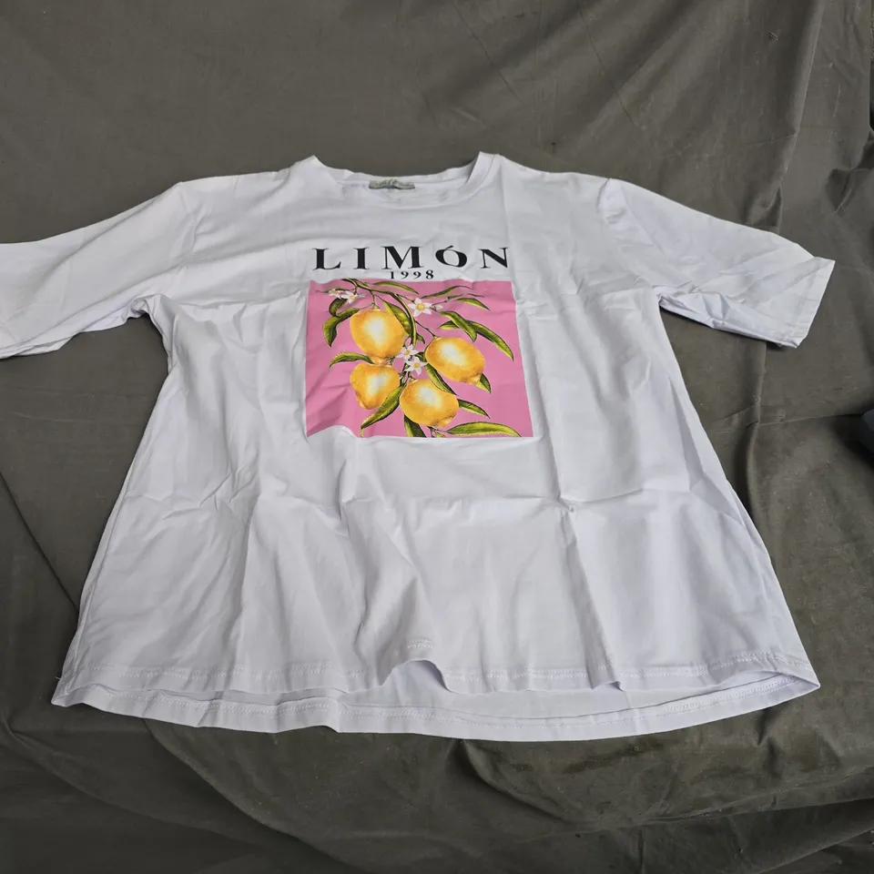 LIMÓN GRAPHIC T-SHIRT WITH LEMON PRINT – WHITE