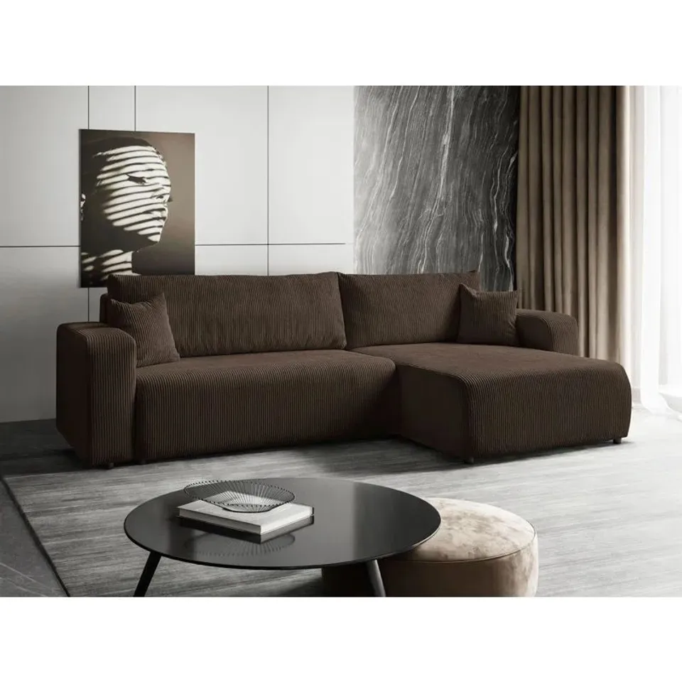 BOXED CITTLALI UPHOLSTERED CORNER SECTIONAL - BROWN (3 BOXES)