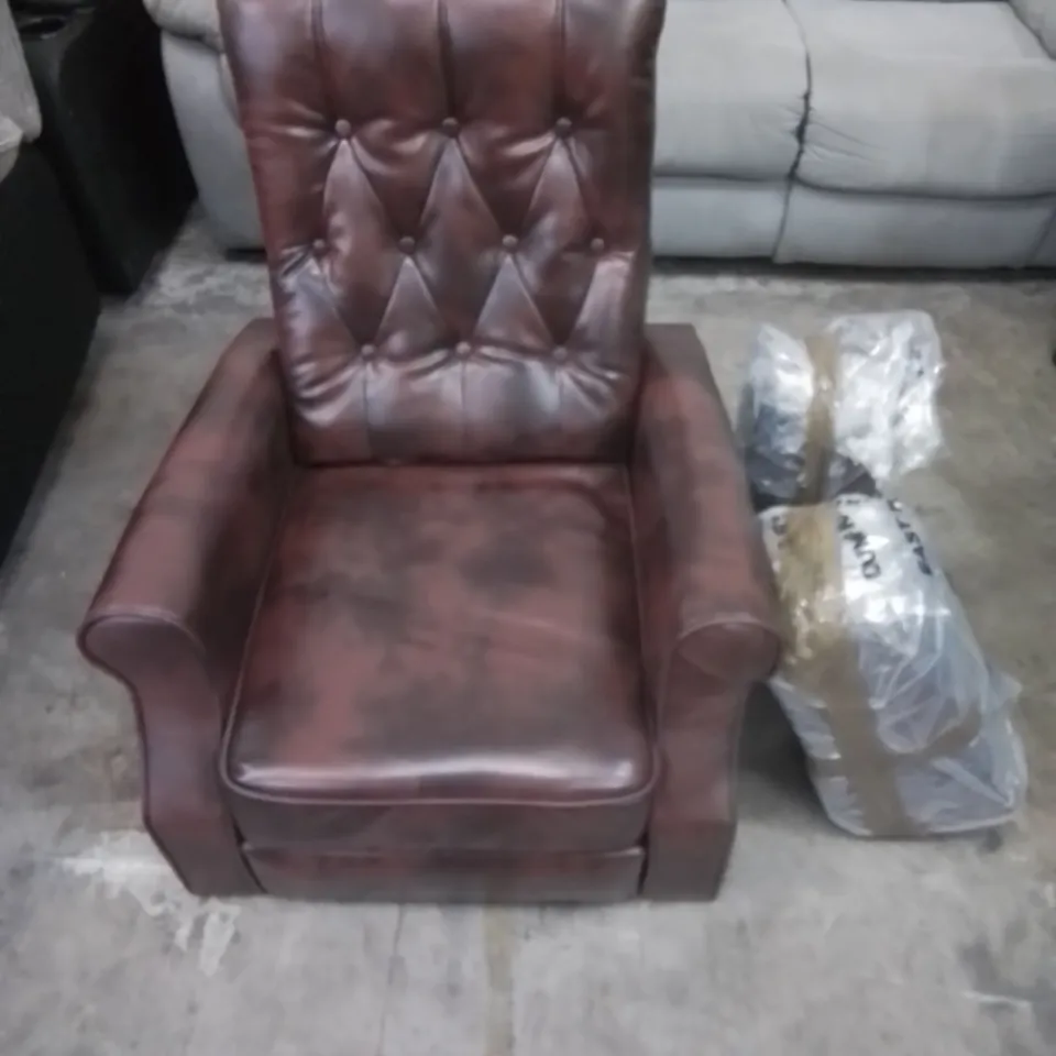 DESIGNER LEATHER RECLINING EASY CHAIR