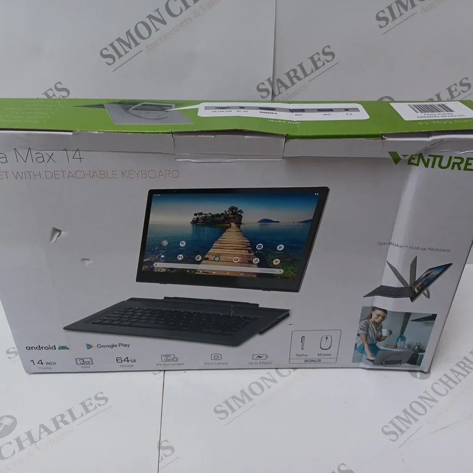 BRAND NEW BOXED VENTURER LUNA MAX 14 64GB 14" HD TABLET WITH DETACHABLE KEYBOARD 