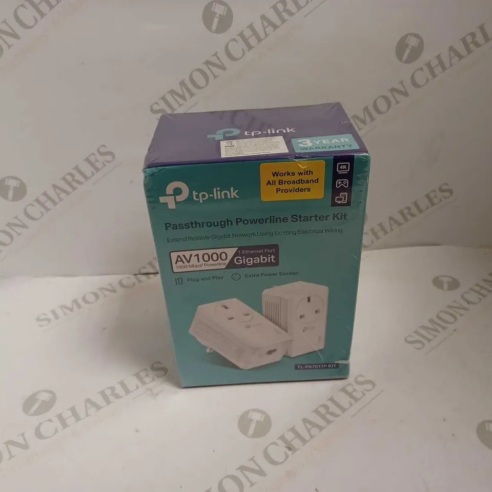 SEALED TP-LINK PASSTHROUGH POWERLINE STARTER KIT 