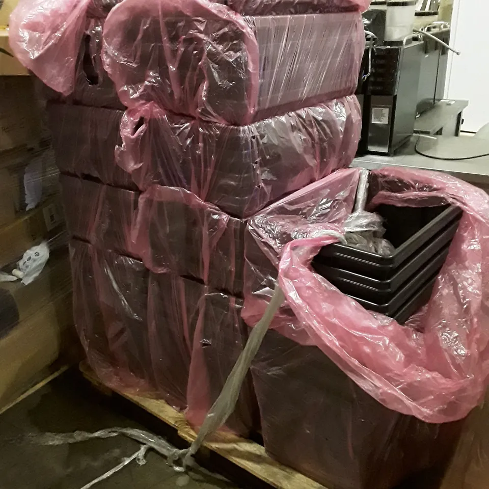 PALLET CONTAINING APPROXIMATELY 42 BLACK STORAGE BINS