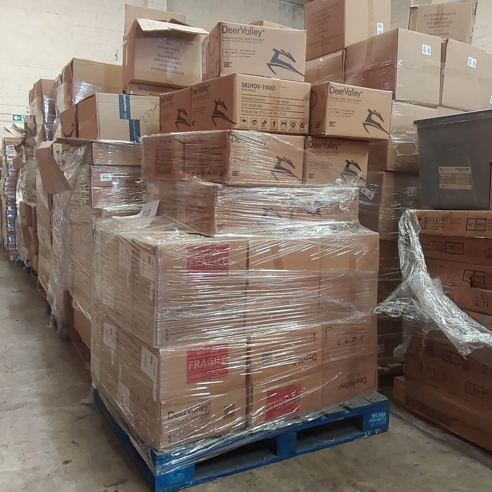 PALLET CONTAINING APPROXIMATELY 35x BOXED DEERVALLEY BATHROOM SINKS 