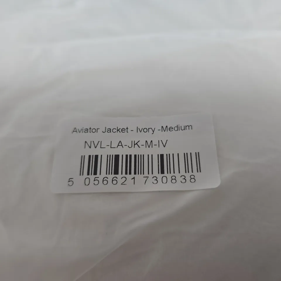 BAGGED NVLTY AVIATOR JACKET IN IVORY - MED