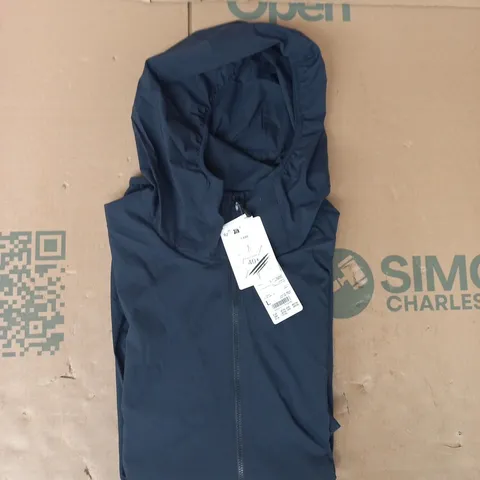 UNIQLO LONG SLEEVE HOODED ZIP-THROUGH JACKET IN NAVY SIZE LARGE