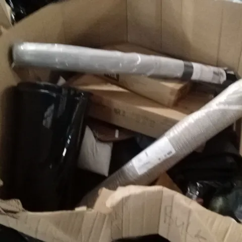 PALLET OF ASSORTED HOUSEHOLD GOODS AND PRODUCTS TO INCLUDE; RUGS, BOXED FURNITURE, TOILET SEAT ETC