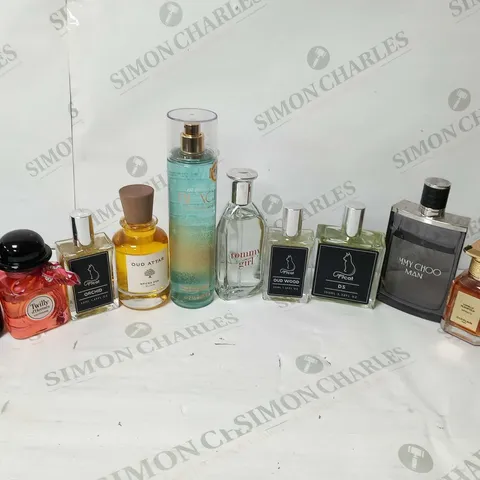 TEN ASSORTED UNBOXED FRAGRANCES TO INCLUDE; TOMMY HILFIGER, TWILLY D'HERMES, JIMMY CHOO AND GUERLAIN