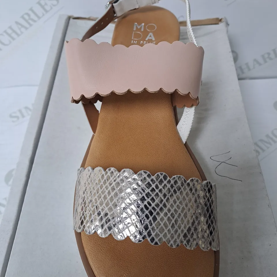 MODA IN PELLE NAVELLO SANDAL ROSE GOLD/NUDE SIZE 7