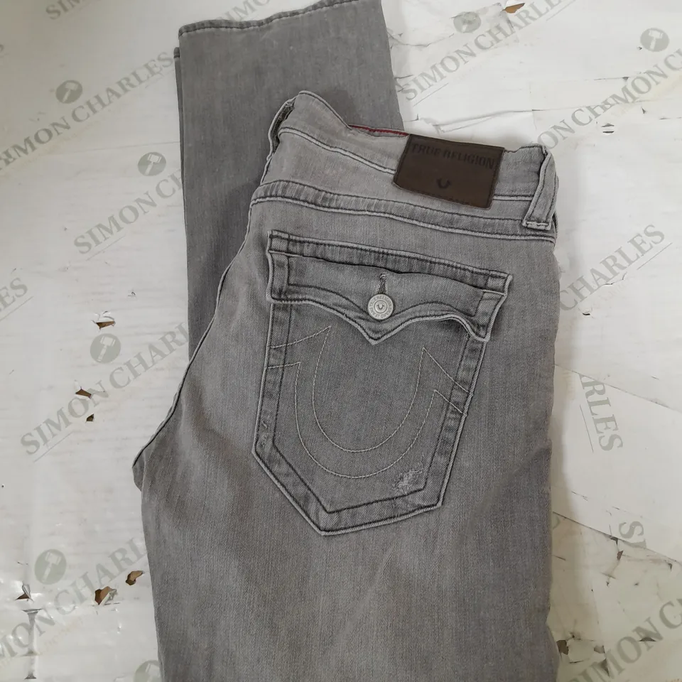 TRUE RELIGION GREY DENIM JEANS SIZE 34