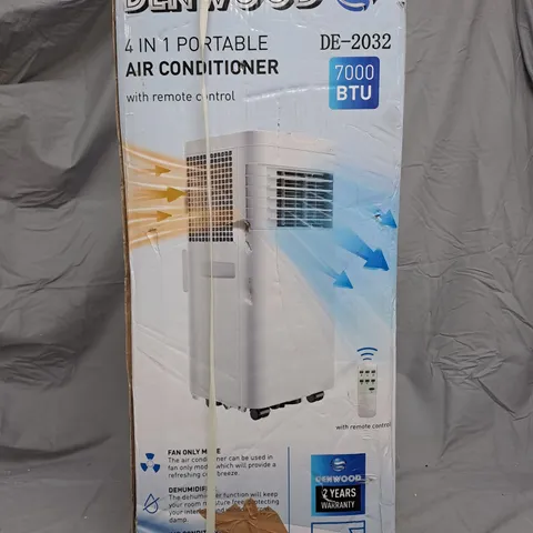 DENWOOD 7000 BTU PORTABLE AIR CONDITIONER – 4 IN 1, WITH REMOTE CONTROL (DE-2032)