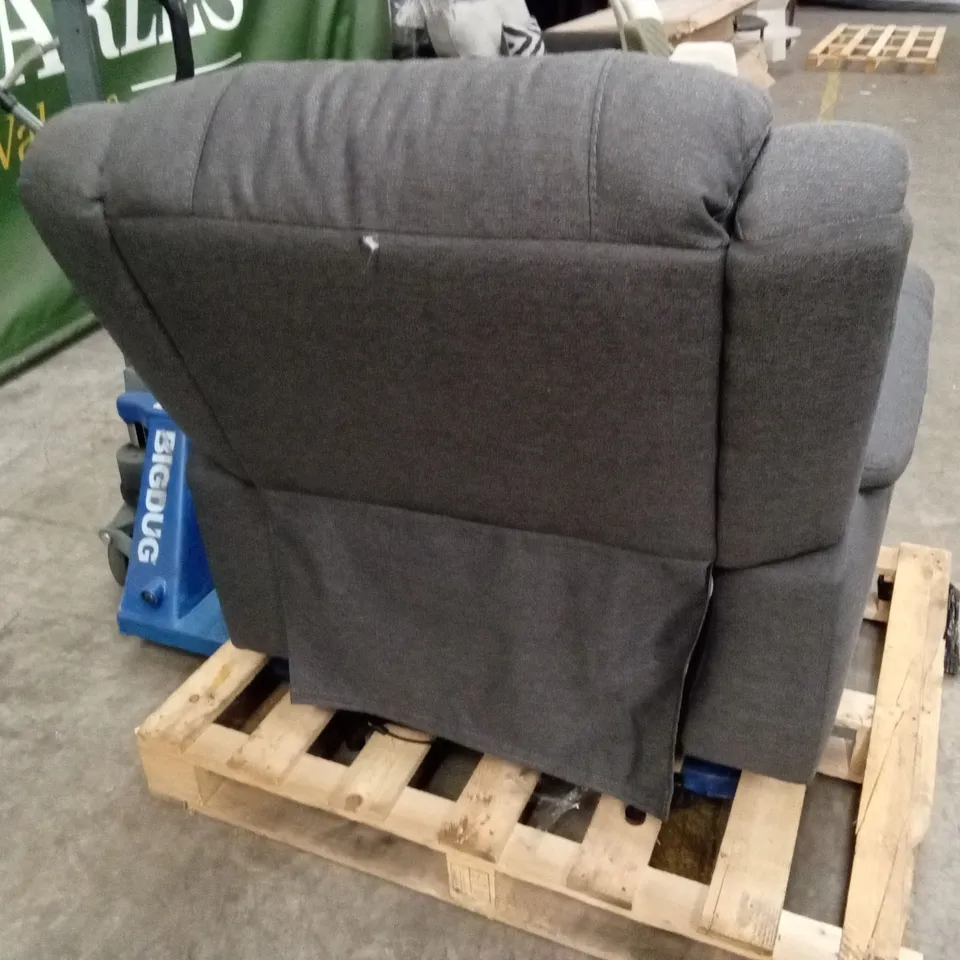 QUALITY DESIGNER FABRIC UPHOLSTERED POWER RECLINER CHAIR - CHARCOAL