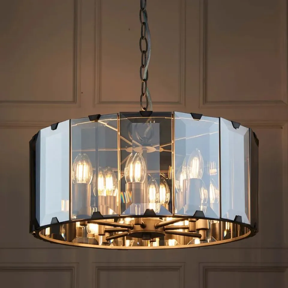 BOXED ELLARD 8-LIGHT DRUM CHANDELIER 