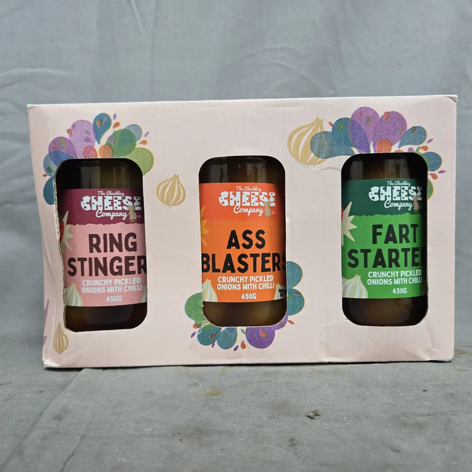 THE CHUCKLING CHEESE COMPANY CRUNCHY PICKLED ONIONS TRIO SET