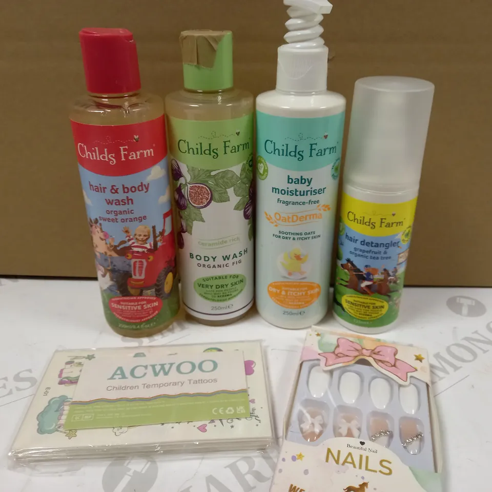 BOX OF APPROX 20 ITEMS TO INCLUDE CHILDS FARM BODY WASH, CHILDS FARM BABY MOISTURISER, CHILDS FARM HAIR AND BODY WASH
