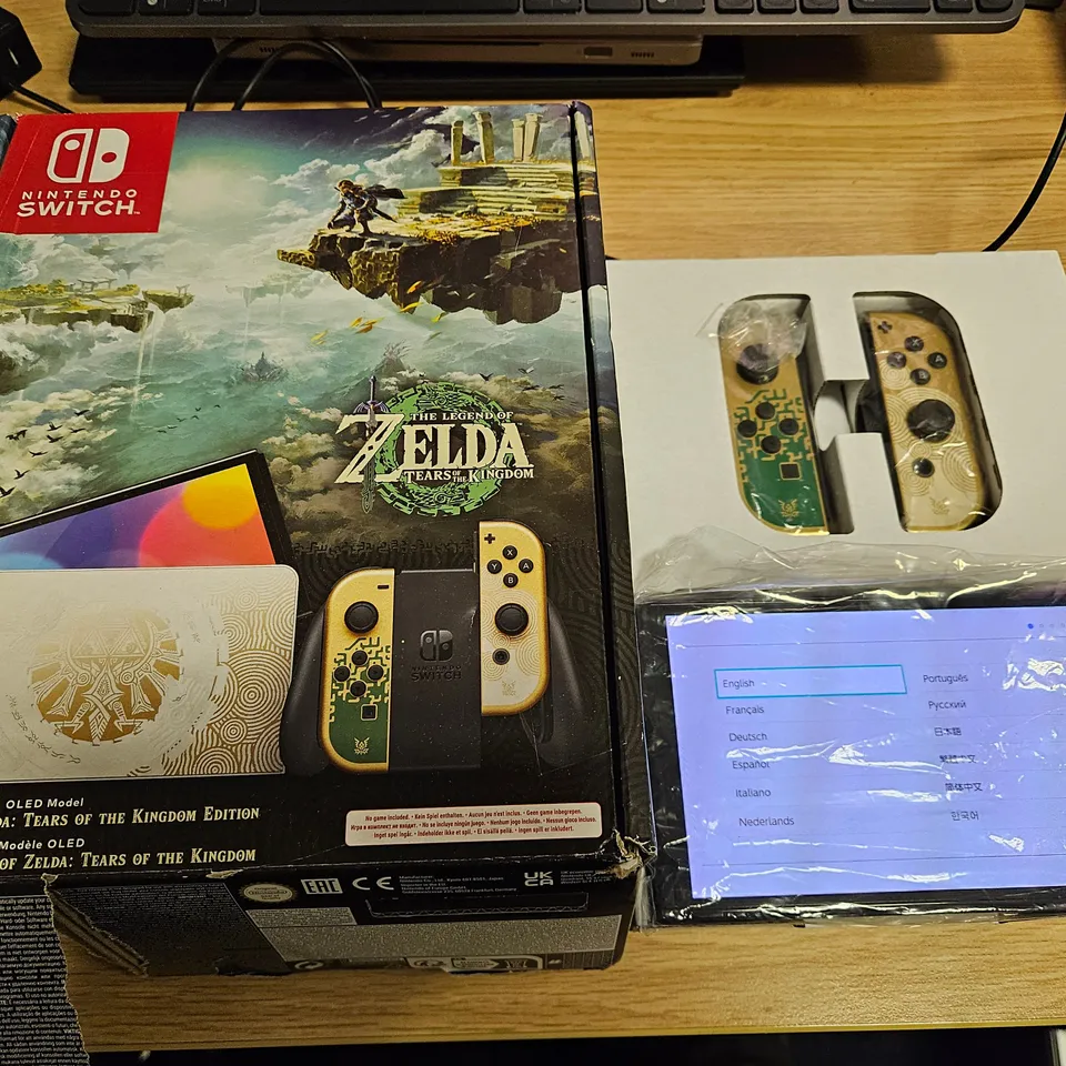 BOXED NINTENDO SWITCH OLED GAMES CONSOLE THE LEGEND OF ZELDA TEARS OF THE KINGDOM EDITION