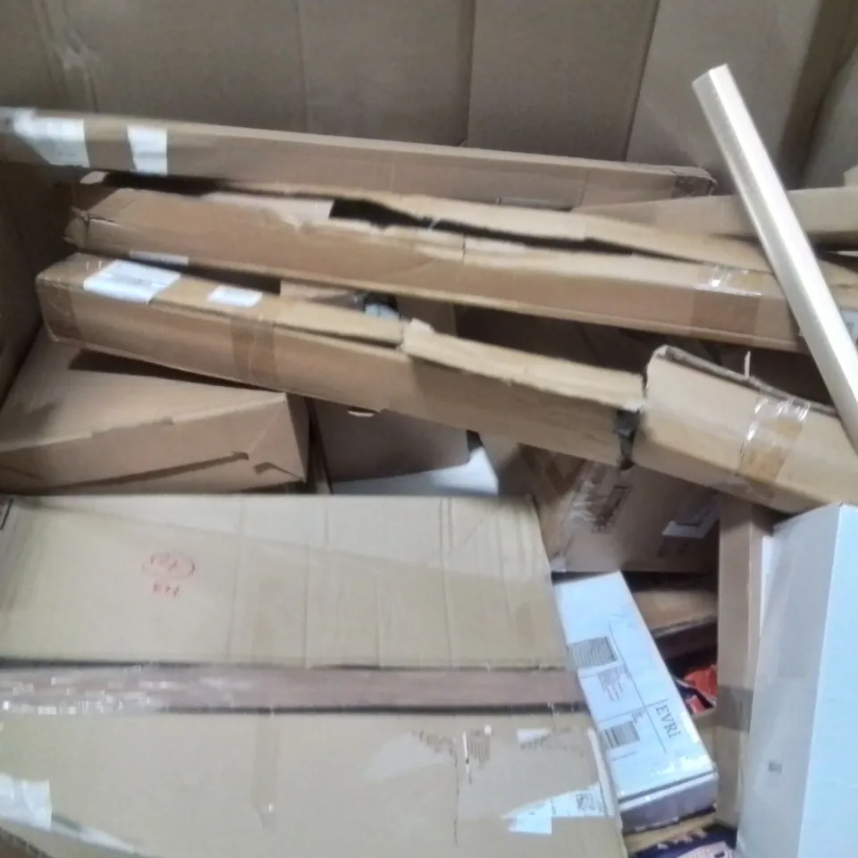 PALLET OF ASSORTED HOUSEHOLD GOODS AND PRODUCTS TO INCLUDE; GYM BAR,4FT PLANT POT,VIBRATION PLATE