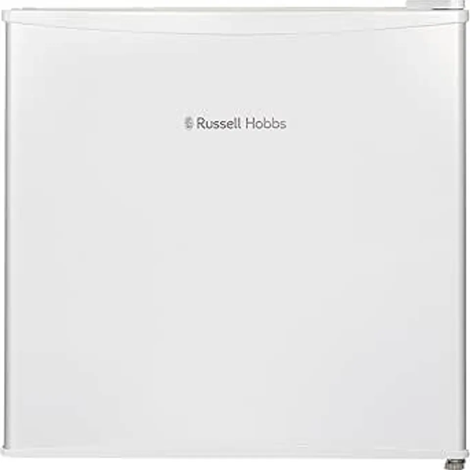 BOXED RUSSELL HOBBS MINI FREEZER 31 LITRE CAPACITY WHITE FREESTANDING TABLE TOP SMALL FREEZER WITH ADJUSTABLE FEET, REMOVABLE SHELF & REVERSIBLE DOOR RHTTFZ0E1W