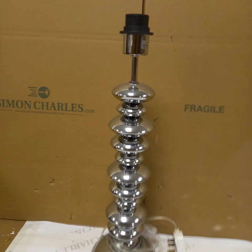 DAR LIGHTING GROUP TABLE LAMP BASE ONLY - CHROME FINISH