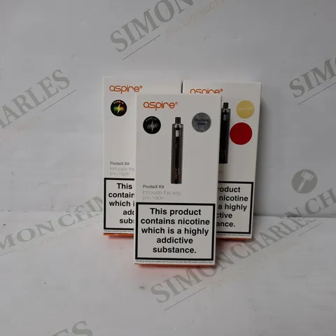 3 BOXED ASPIRE POCKEX VAPE KIT
